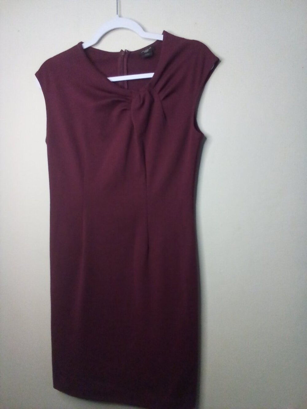 Ann Taylor Dress Women 4P 4 Petite Sleeveless Career Classic Burgundy Red